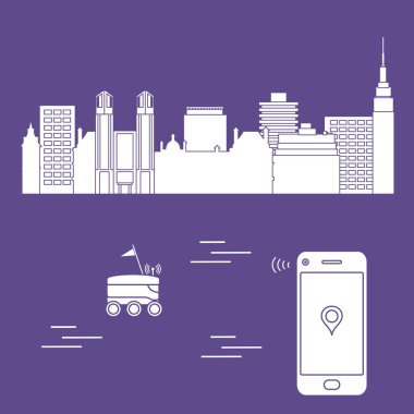 Şehrin bir robot ile teslim. Hızlı ve uygun nakliye. Ücretsiz teslimat.