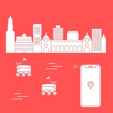 Şehrin bir robot ile teslim. Hızlı ve uygun nakliye. Ücretsiz teslimat.