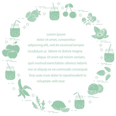 Smoothies ve güler yüzlü yapmak için malzemeler ile jar. Sağlıklı beslenme alışkanlıkları. Kolay pişirme işlemi.