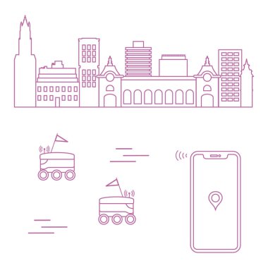 Şehrin bir robot ile teslim. Hızlı ve uygun nakliye. Ücretsiz teslimat.