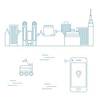 Şehrin bir robot ile teslim. Hızlı ve uygun nakliye. Ücretsiz teslimat.