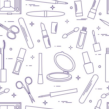 Seamless modeli Dekoratif kozmetik, tırnak bakımı için aksesuarlar. Glamour moda moda stil.