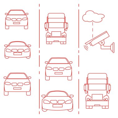 Güvenlik kamerası ve trafik. Suçlar ve sürüş güvenliği sağlanması.