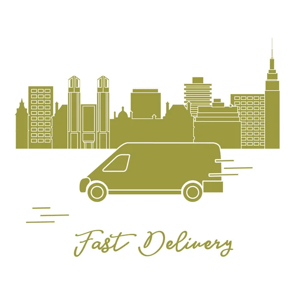 Delivery by car in the city. Fast and convenient shipping. Free delivery.