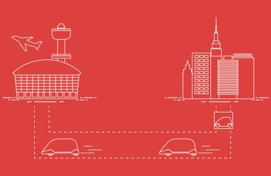 Yüksek hızlı ulaşım Havaalanı şehirden gelen yolcu. Bilimsel ve teknik ilerleme. Yeni teknoloji.