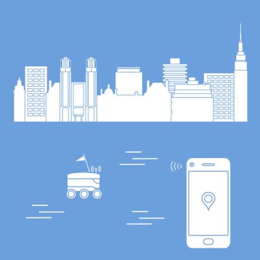 Şehrin bir robot ile teslim. Hızlı ve uygun nakliye. Ücretsiz teslimat.