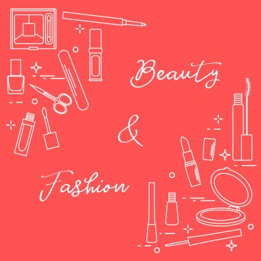 Dekoratif kozmetik. Tırnak bakımı için aksesuarlar. Glamour moda moda stil.