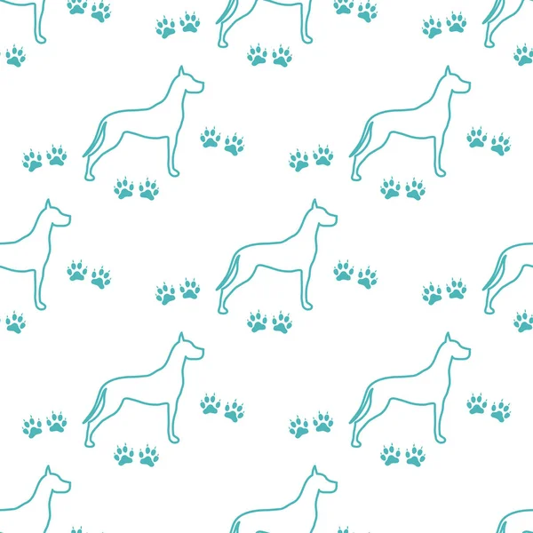 Köpek ve köpek ile Seamless modeli izler. Hayvan desen.