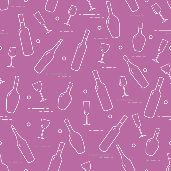 Dikişsiz desen şarap bardakları ve şarap şişeleri. Şarap yapma. Tatmak. Sommelier.