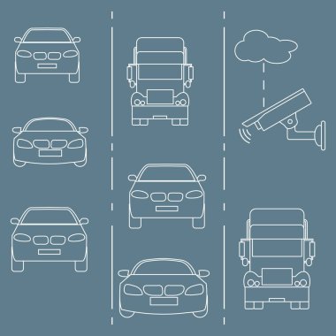 Güvenlik kamerası ve trafik. Suçlar ve sürüş güvenliği sağlanması.