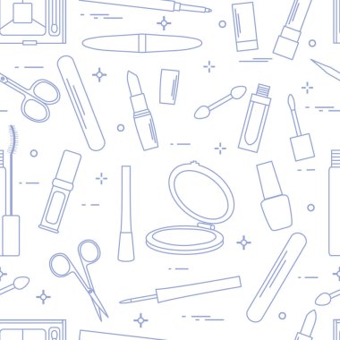 Seamless modeli Dekoratif kozmetik, tırnak bakımı için aksesuarlar. Glamour moda moda stil.