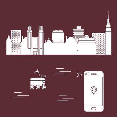 Şehrin bir robot ile teslim. Hızlı ve uygun nakliye. Ücretsiz teslimat.