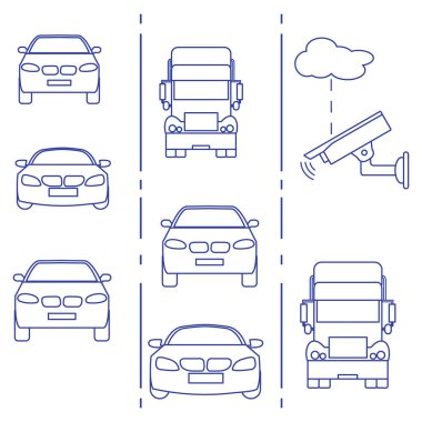 Güvenlik kamerası ve trafik. Suçlar ve sürüş güvenliği sağlanması.
