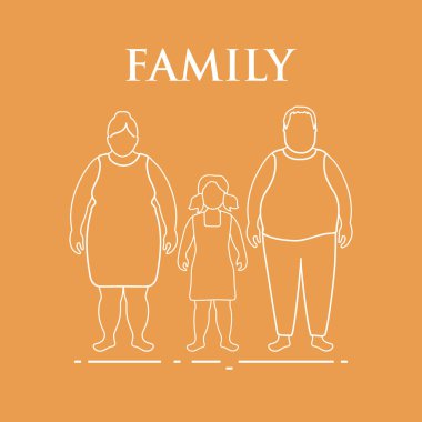 Aile. Anne, baba ve kızı. Bir çocukla Çift.