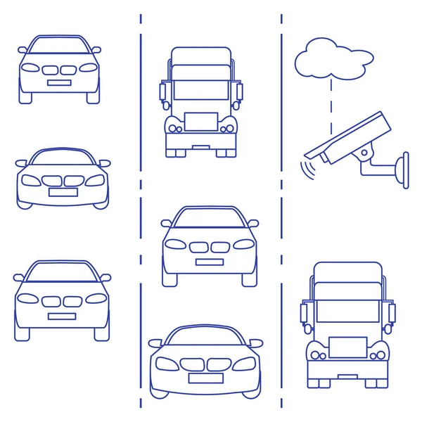 Güvenlik kamerası ve trafik. Suçlar ve sürüş güvenliği sağlanması.