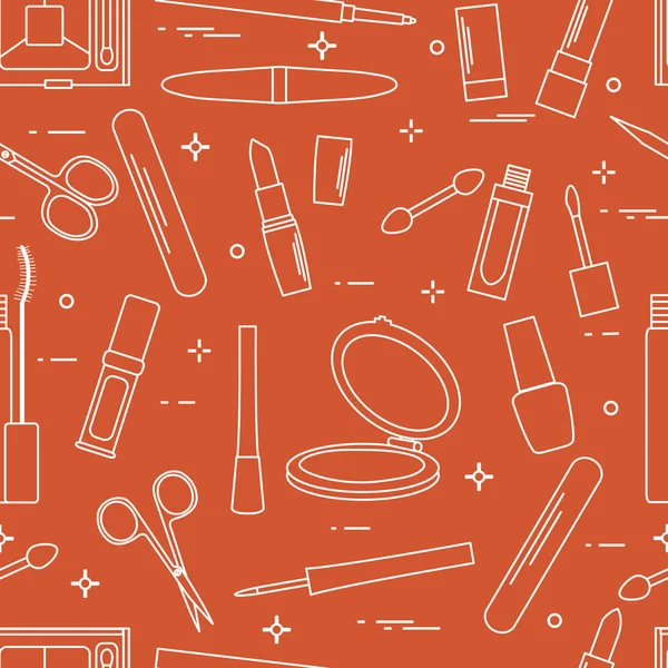 Seamless modeli Dekoratif kozmetik, tırnak bakımı için aksesuarlar. Glamour moda moda stil.