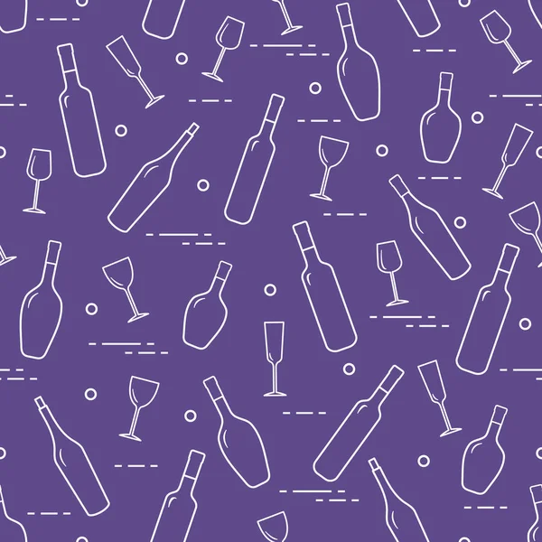 Dikişsiz desen şarap bardakları ve şarap şişeleri. Şarap yapma. Tatmak. Sommelier.