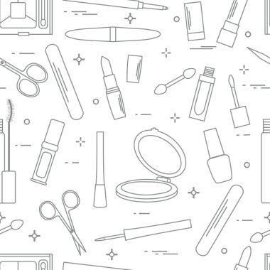 Seamless modeli Dekoratif kozmetik, tırnak bakımı için aksesuarlar. Glamour moda moda stil.