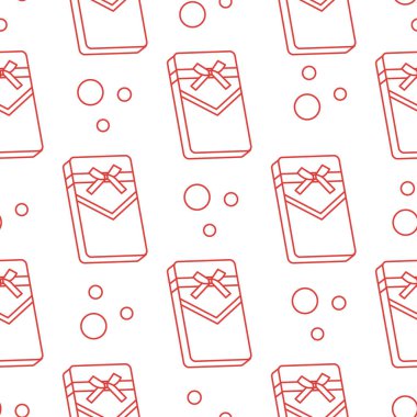 Hediye kutuları ile Seamless modeli sargılı şerit ve yay ile.