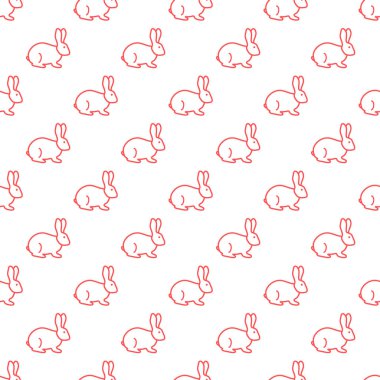 Sorunsuz tavşan deseni. Paskalya tatili. Komik tavşan