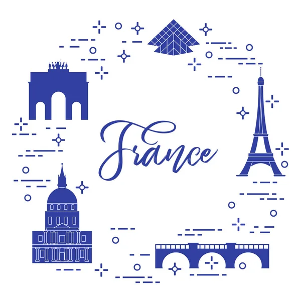 Paris'in ünlü binalar. Simgeler ve simge. Seyahat ve eğlence.