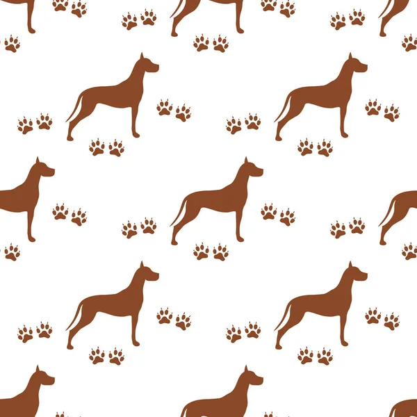 Köpek ve köpek ile Seamless modeli izler. Hayvan desen.