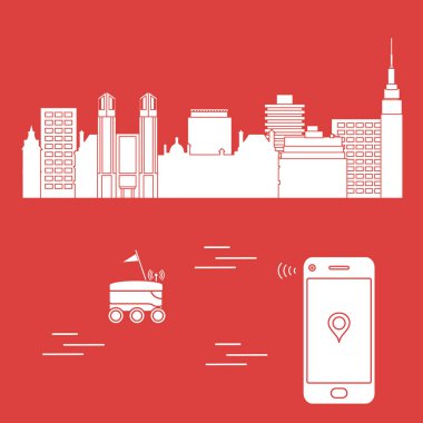 Şehrin bir robot ile teslim. Hızlı ve uygun nakliye. Ücretsiz teslimat.