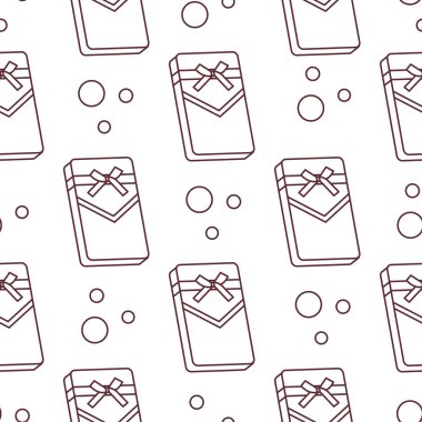 Hediye kutuları ile Seamless modeli sargılı şerit ve yay ile.