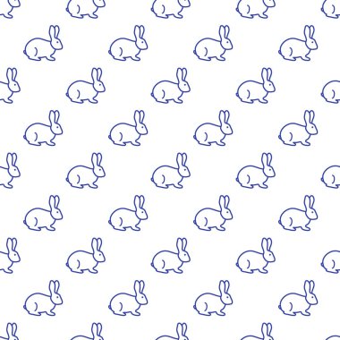 Sorunsuz tavşan deseni. Paskalya tatili. Komik tavşan