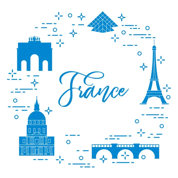 Paris'in ünlü binalar. Simgeler ve simge. Seyahat ve eğlence.