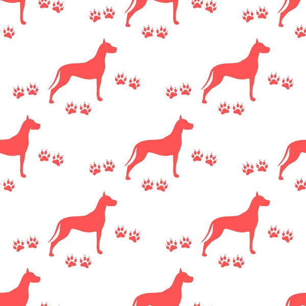 Köpek ve köpek ile Seamless modeli izler. Hayvan desen.