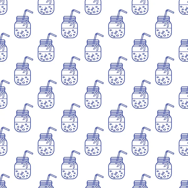 Güler yüzlü kavanoz ve tüpler ile Seamless modeli. Sağlıklı beslenme alışkanlıkları. Kolay pişirme işlemi.