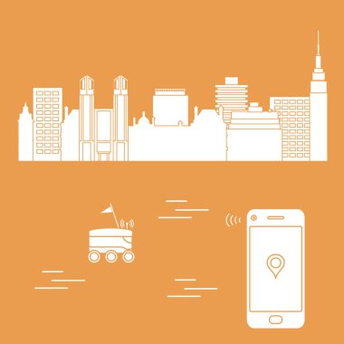 Şehrin bir robot ile teslim. Hızlı ve uygun nakliye. Ücretsiz teslimat.