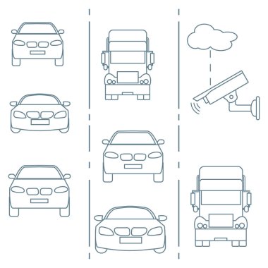 Güvenlik kamerası ve trafik. Suçlar ve sürüş güvenliği sağlanması.
