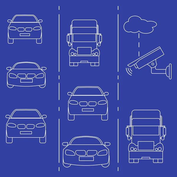 Güvenlik kamerası ve trafik. Suçlar ve sürüş güvenliği sağlanması.