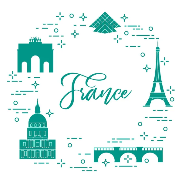 Paris'in ünlü binalar. Simgeler ve simge. Seyahat ve eğlence.