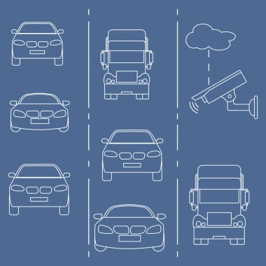 Güvenlik kamerası ve trafik. Suçlar ve sürüş güvenliği sağlanması.