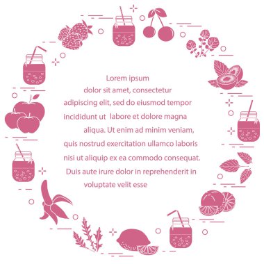 Smoothies ve güler yüzlü yapmak için malzemeler ile jar. Sağlıklı beslenme alışkanlıkları. Kolay pişirme işlemi.