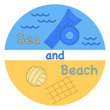 Deniz, dalgalar, plaj, şişme yatak, şişme daire, plaj voleybolu. Yaz eğlence.