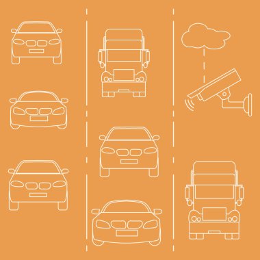 Güvenlik kamerası ve trafik. Suçlar ve sürüş güvenliği sağlanması.