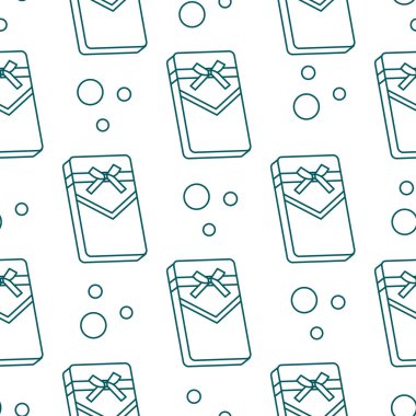 Hediye kutuları ile Seamless modeli sargılı şerit ve yay ile.