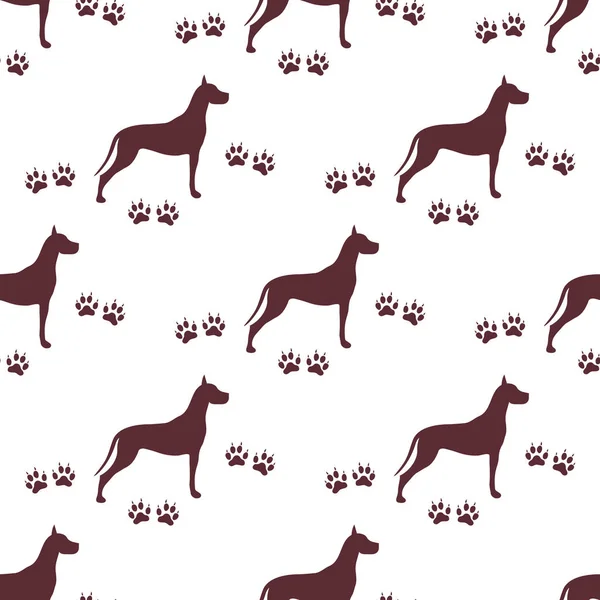 Köpek ve köpek ile Seamless modeli izler. Hayvan desen.