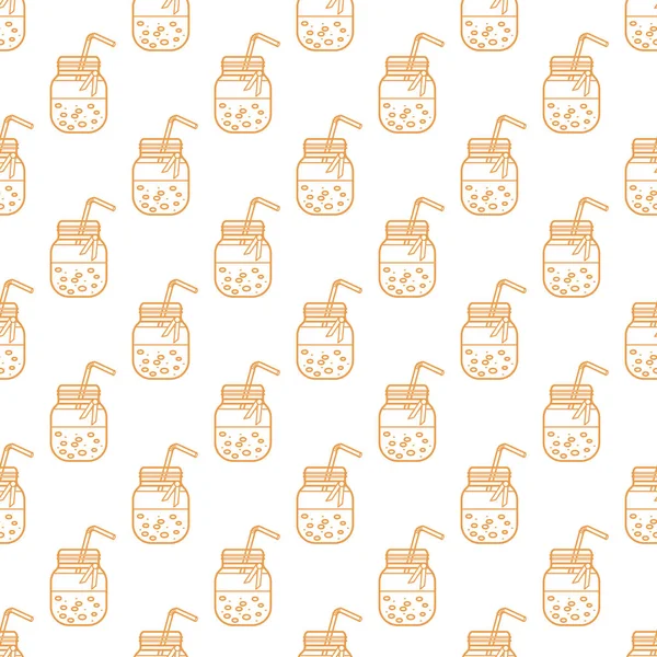 Güler yüzlü kavanoz ve tüpler ile Seamless modeli. Sağlıklı beslenme alışkanlıkları. Kolay pişirme işlemi.