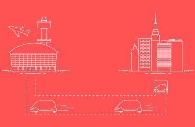 Yüksek hızlı ulaşım Havaalanı şehirden gelen yolcu. Bilimsel ve teknik ilerleme. Yeni teknoloji.