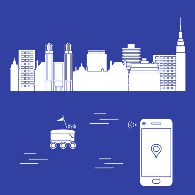 Şehrin bir robot ile teslim. Hızlı ve uygun nakliye. Ücretsiz teslimat.