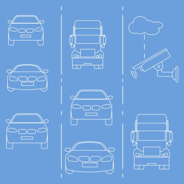 Güvenlik kamerası ve trafik. Suçlar ve sürüş güvenliği sağlanması.