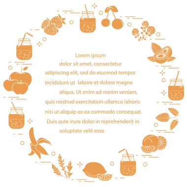 Smoothies ve güler yüzlü yapmak için malzemeler ile jar. Sağlıklı beslenme alışkanlıkları. Kolay pişirme işlemi.