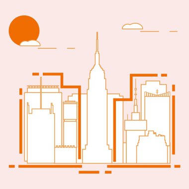 Bina ve gökdelenler. Şehir Manzaralı. Mimarisi. Seyahat ve eğlence.