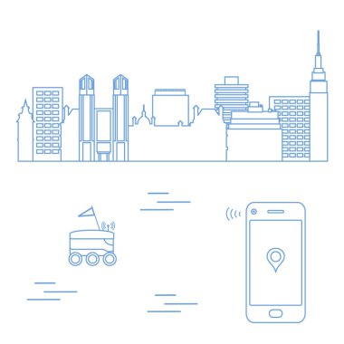 Şehrin bir robot ile teslim. Hızlı ve uygun nakliye. Ücretsiz teslimat.