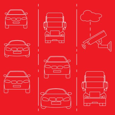 Güvenlik kamerası ve trafik. Suçlar ve sürüş güvenliği sağlanması.